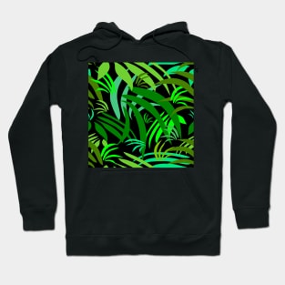 Fronds on Black Repeat 5748 Hoodie